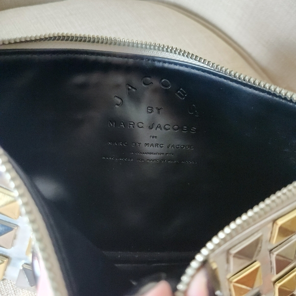 Marc by Marc Jacobs Emmy Envelope Leather Gold Studded and Silver Clutch - Picture 4 of 13